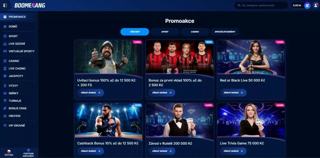 mobilní verze boomerang bet